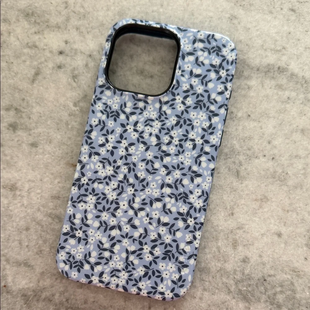 Floral Blue Protective Phone Case - Unbranded